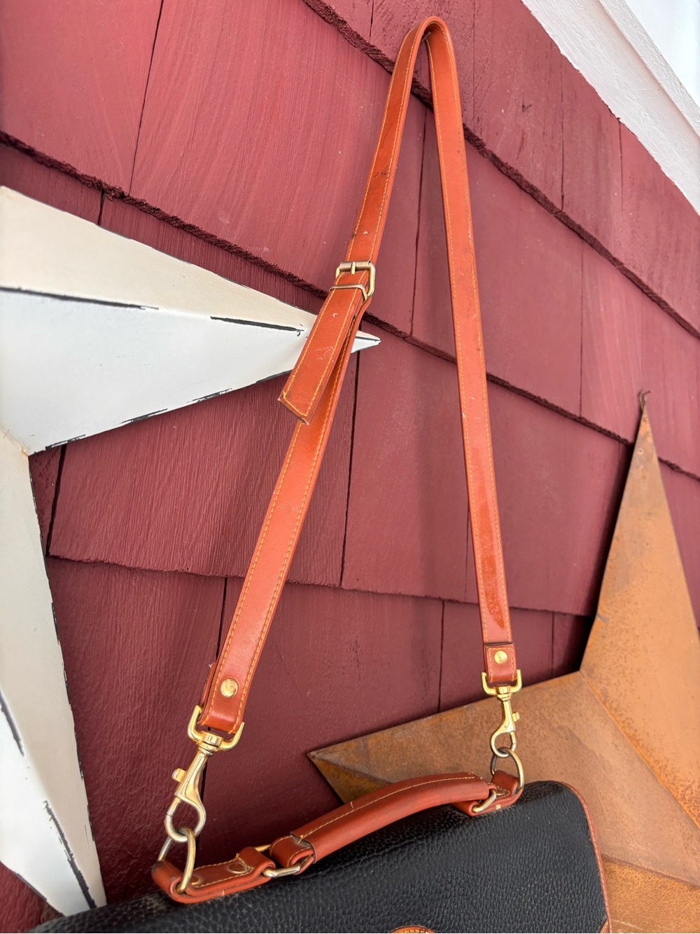 Vintage 90s Dooney & Bourke Black & Tan Leather Laptop Briefcase Shoulder Strap - Picture 7 of 16